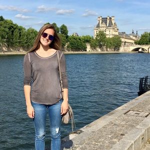 PAIGE Gray Long Sleeve Tee Size S